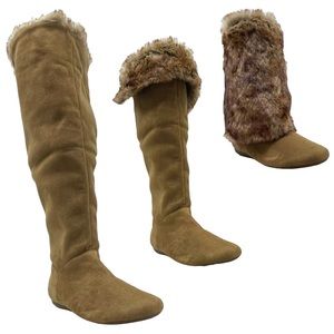 SOLD Vintage 90s Y2K REPORT Womens 8 Faux Fur Lined Boots Convertible Pull On